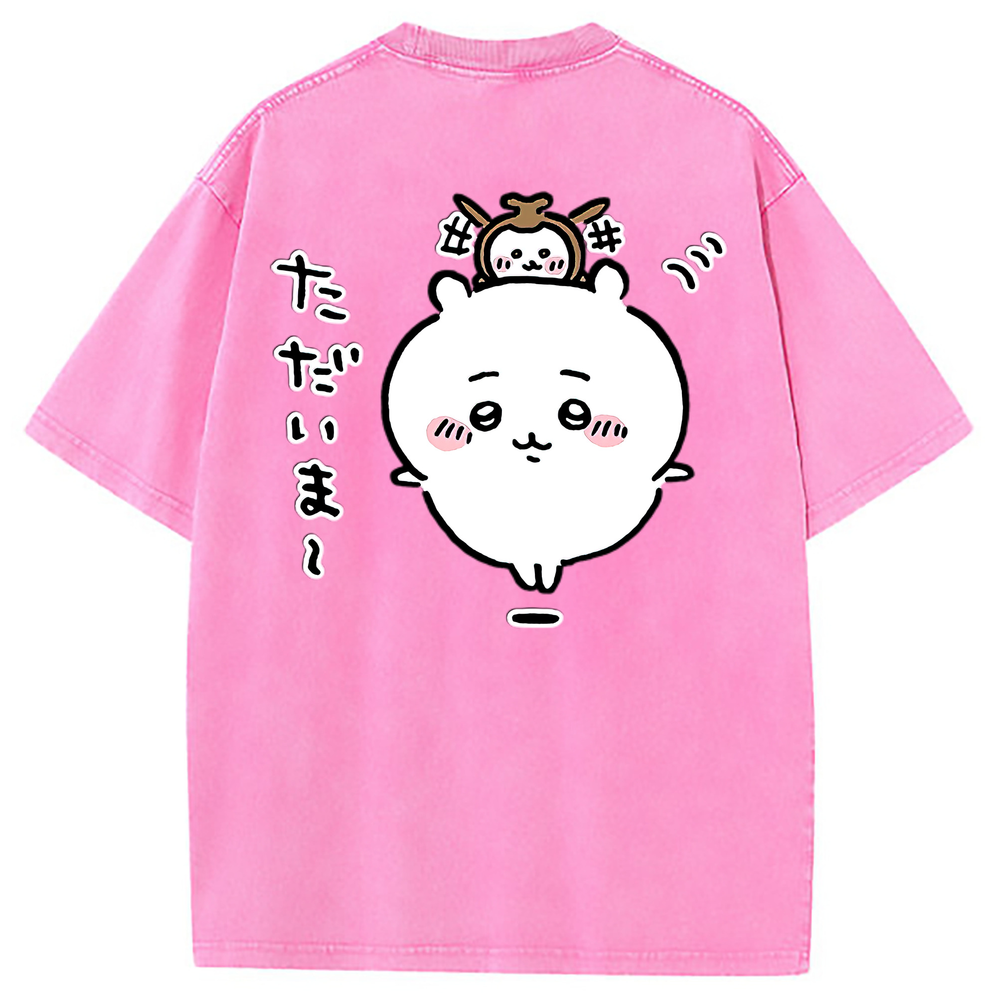 （画像用） ちいかわ ちいかわ Chii-kawa chiikawa 綿100% ヴィンテージ風 半袖Tシャツ（背面プリント）